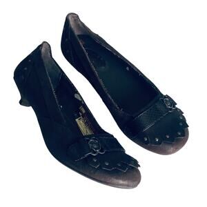 London Underground Retro Kitten Heel Women's 8 Kiltie Brown Leather